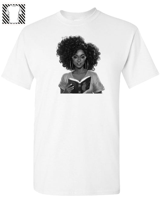 Black Woman reading Book T-Shirt