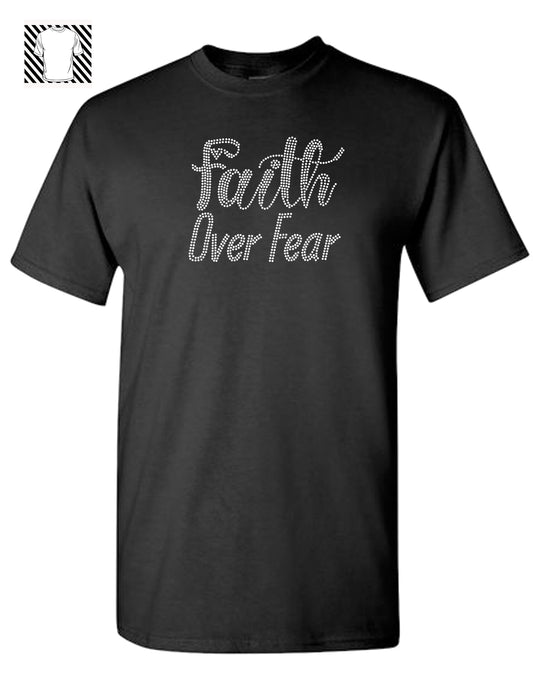 Faith over fear Rhine-stone