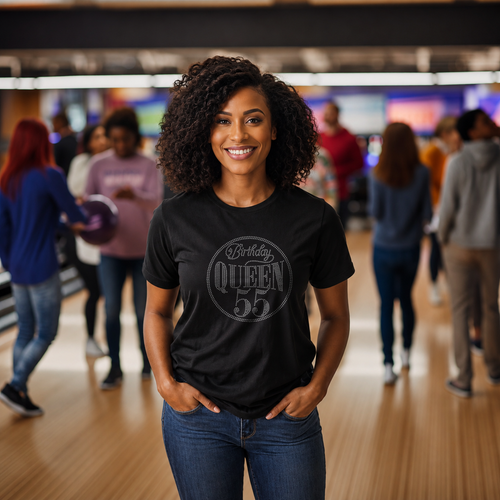 "Birthday Queen 55" Rhinestone T-Shirt