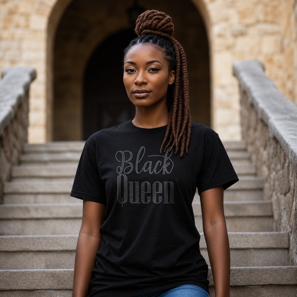 "Black Queen" Rhinestone T-Shirt