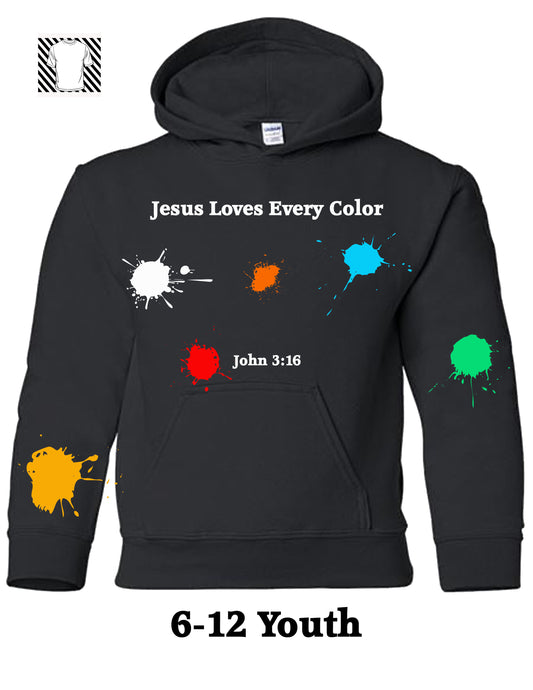 Youth Jesus Loves Every Color - Hoody 6-12